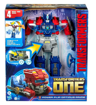Transformers One Power Flip Optimus Prime Action Figure Toy New With Box