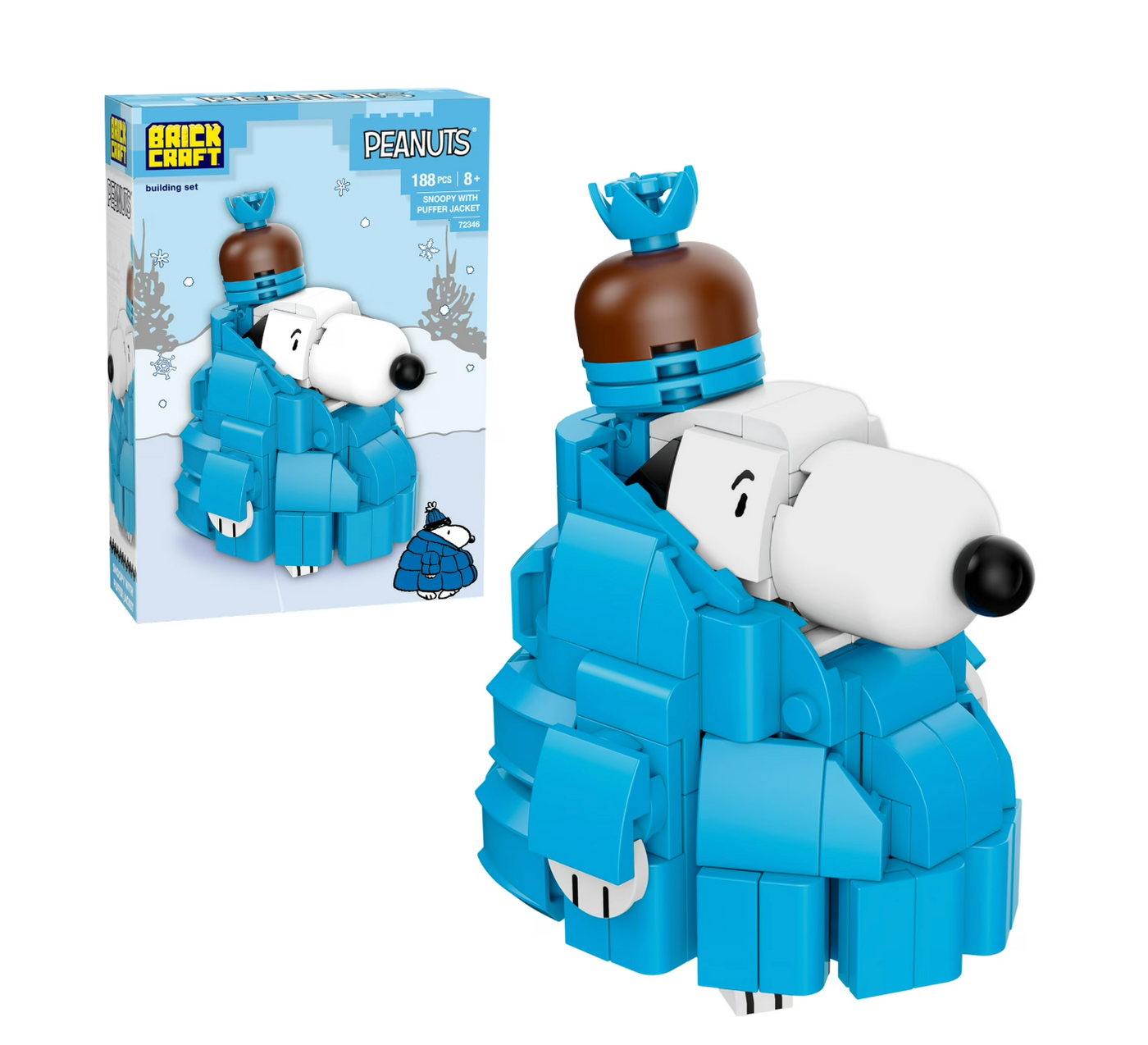 Brickcraft Peanuts Snoopy with Puffer Jacket Building Kit Winter Snoopy Toy New