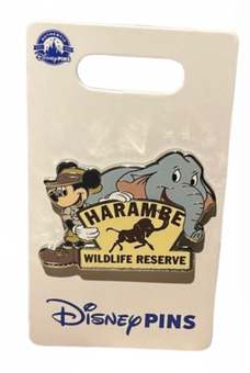 Disney Parks Animal Kingdom Mickey Mouse Harambe Wildlife Reserve Pin New Card
