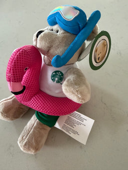 Starbucks 2026 Bearista Bear Flamingo Swimming Summer Europe Plush New with Tag