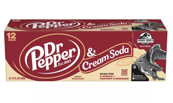 Dr Pepper Cream Soda Spinosaurus Jurassic World Rebirth 12 pk 12 fl oz Cans
