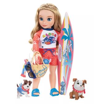 Disney ILY 4EVER Stitch Inspired 18” Doll and Beach Puppy Set Blonde Toy New