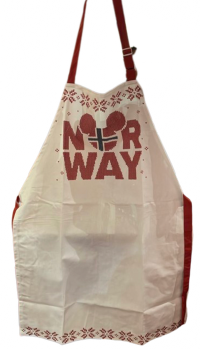 Disney Parks Epcot Norway Mickey Mouse Icon Flag Kitchen Apron New With Tag
