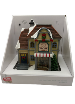 Merry Moments Led Lighted Christmas Holiday Village House Bakery New with Box