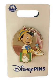 Disney Parks Pinocchio & Jiminy Cricket Pin New with Card