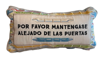 Disney Parks Monorail Por Favor Mantengase Alejado Throw Pillow New with Tag