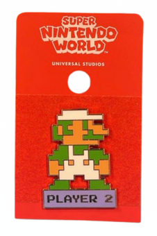 Universal Studios Super Nintendo World Luigi Player 2 Pin New With Card