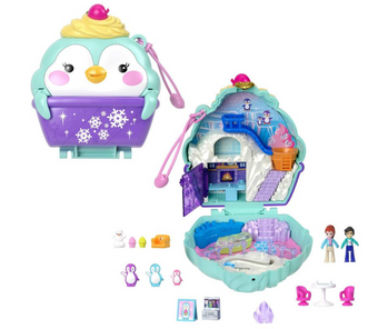 Polly Pocket Snow Sweet Penguin Compact Dolls and Playset Toy New With Box