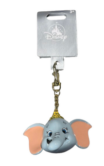 Disney Parks WDW Dumbo Head Gem-Encrusted Hat Keychain New With Tag