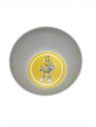 M&M's World Yellow Character Silhouette Melamine Satin Finish Bowl New