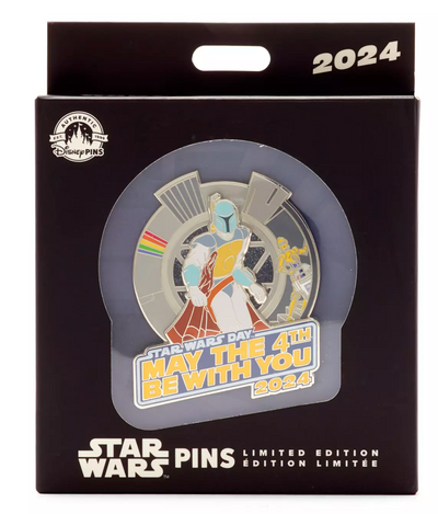 Disney Parks Boba Fett, C-3PO R2-D2 Star Wars May the 4th Jumbo 2024 Pin New