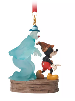 Disney Parks Halloween 2024 Mickey & Ghost Light-Up Christmas Ornament New Tag