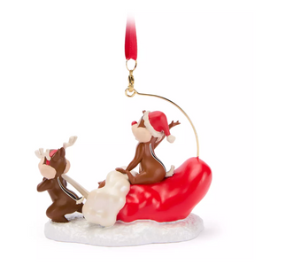 Disney Parks Chip 'n Dale Sled Sketchbook Christmas Ornament New with Tag