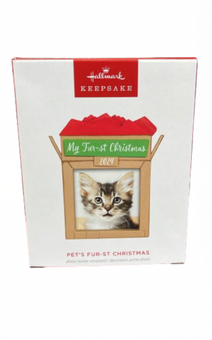 Hallmark 2024 Keepsake Pet's Fur-st Photo Frame Christmas Ornament New with Box