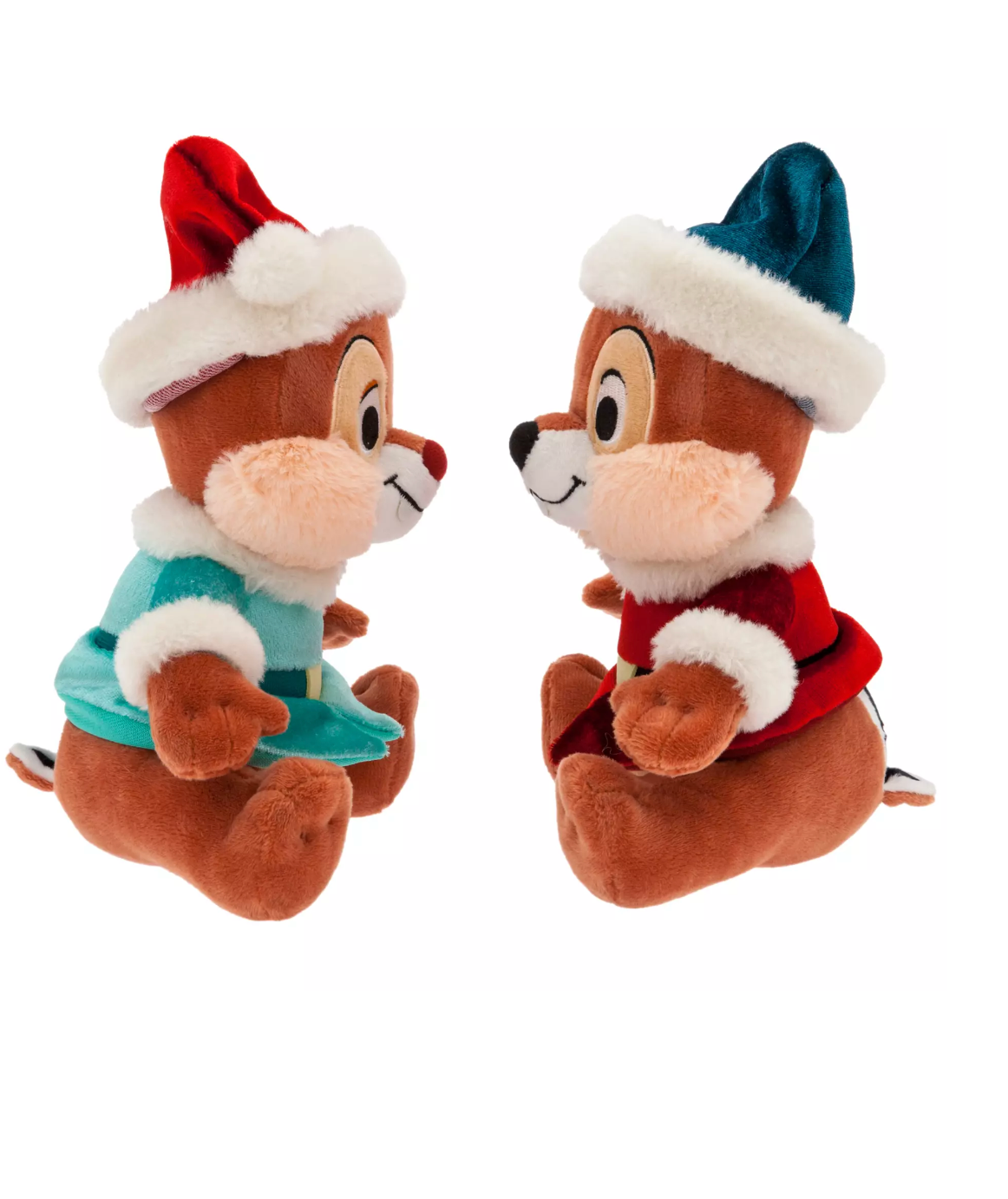 Disney Classic Santa Chip 'n Dale Holiday Christmas Plush Set New with Tag