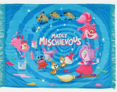 Disney Parks Madly Mischievous Throw Blanket by Lewis Whitman New with Tag