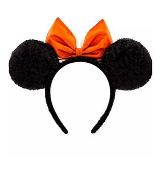 Disney Parks Halloween Minnie Ear Headband Adults with Orange Bow New with Tag