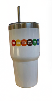 M&M's World Connect M Stainless Steel Tumbler with Straw New