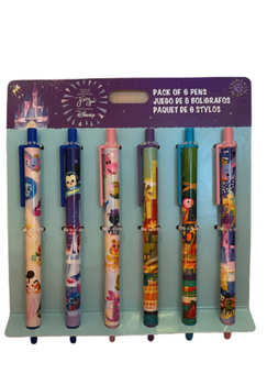 Disney Parks Joey Chou Cinderella Castle Mickey Friends Pack of 6 Pens New Card
