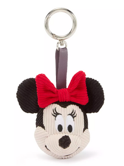 Disney Parks Minnie Mouse Corduroy Plush Keychain Bag Charm New with Tag