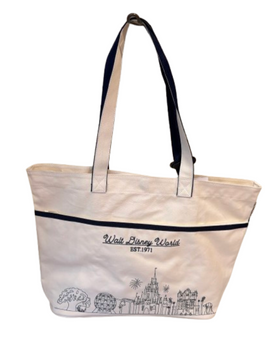 Disney Parks Walt Disney World Park Icons Canvas Tote Bag New With Tag