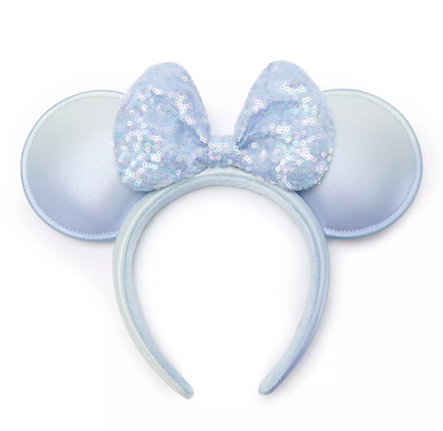 Disney Minnie Mouse Ear Headband for Adults Winter Blue New