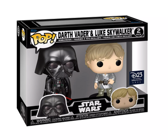 Disney D23 Expo Sticker Funko Pop! Exclusive Star Wars Luke & Darth Vader 2 pack