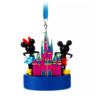 Disney Walt Disney World 2024 Mickey and Minnie Light-Up Figural Ornament New