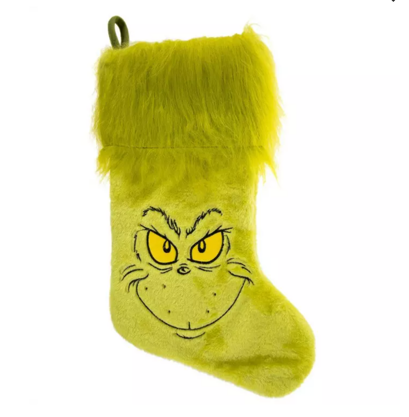 Dr. Seuss Grinch Furry Christmas Stocking New With Tag