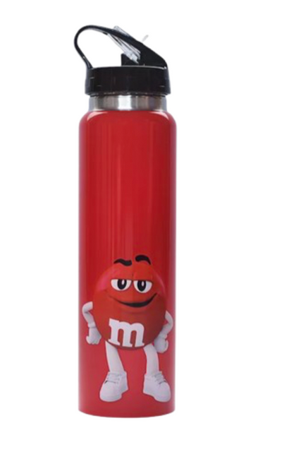 M&M's World Red Character 25oz Stainless Steel Straw Tumbler New