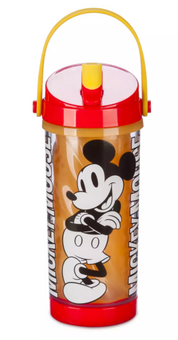 Disney Parks Mickey Mouse Color Changing Water Bottle with Straw New With Tag