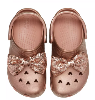 Disney Parks Minnie Mouse Clogs Adults by Crocs Rose Gold M4/W6 New With Tag