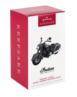 Hallmark 2024 Keepsake Indian Motorcycle Chief Dark Horse Christmas Ornament New