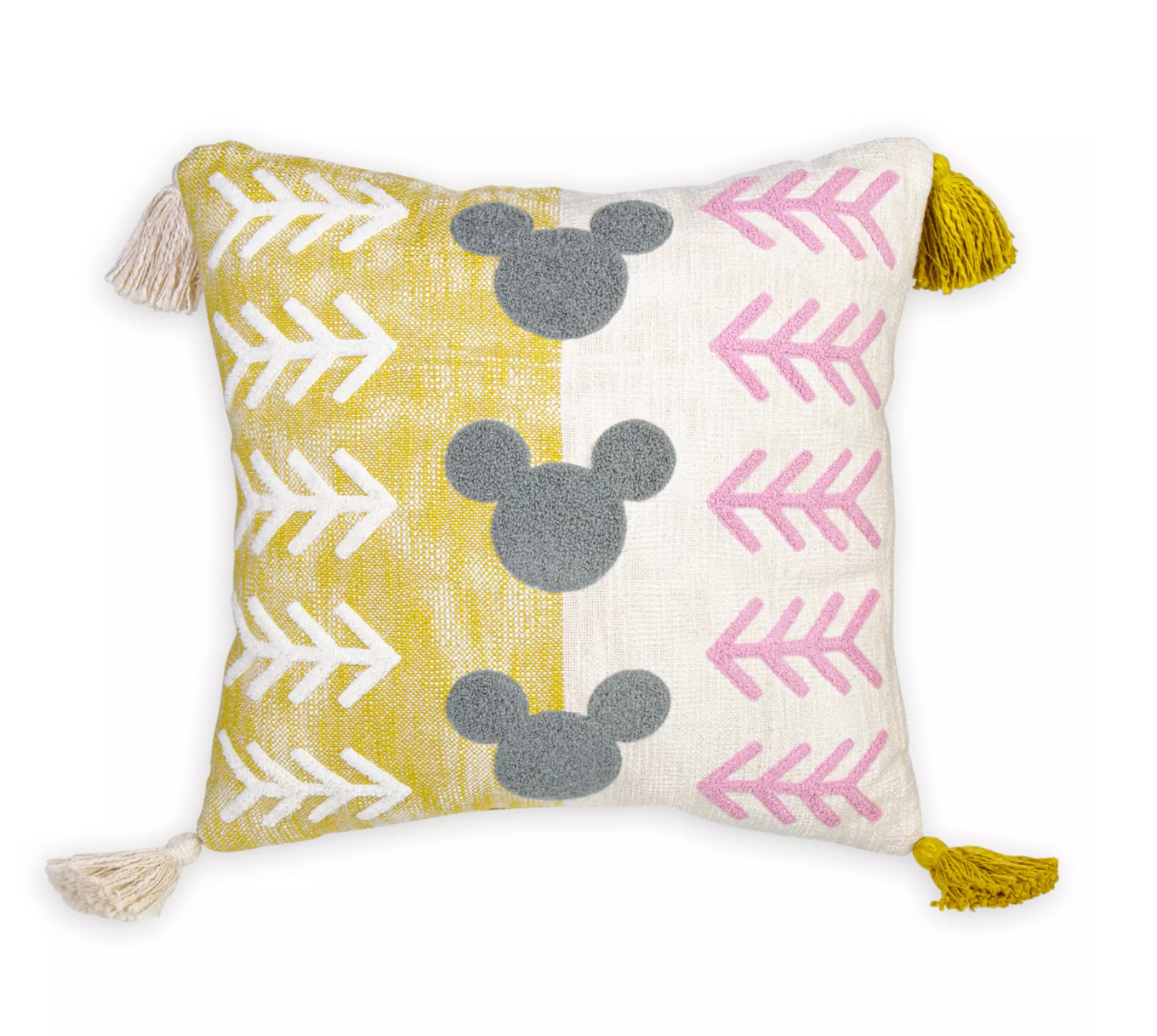 Disney Parks Mickey Icon Geometric Throw Pillow with Tassel New with Tag