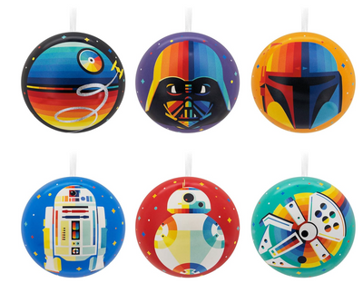 Hallmark Star Wars Tin Ball Christmas Ornaments, Set of 12 New with Tag