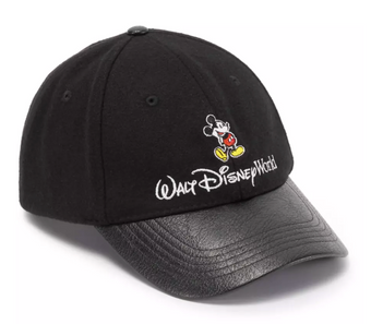 Disney Parks Mickey Mouse Faux Leather Baseball Cap Hat WDW New With Tag