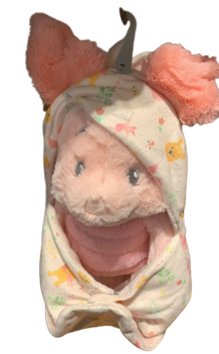 Disney Parks Winnie the Pooh Piglet Babies Plush in Blanket Pouch New With Tag