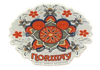 Disney Parks Epcot Norway Floral Mickey Icon Magnet New With Tag