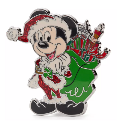 Disney Parks Santa Mickey Mouse Holiday Pin New With Card