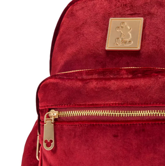 Disney Parks Mickey Mouse Velvet Mini Backpack Bag New With Tag
