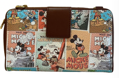 Disney Parks Wallet - Mickey Mouse Brown Comic Strip New With Tag