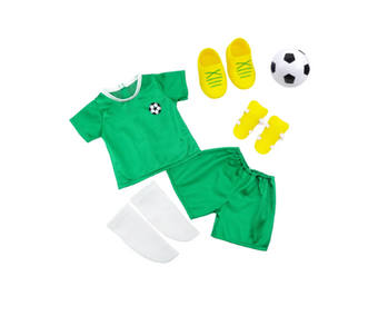 My Life As Green Soccer Fashion 7-Piece Set for 18-Inch Dolls New With Box