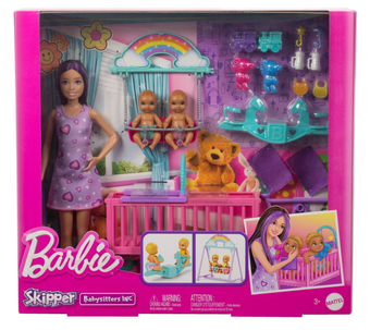 Barbie Skipper Babysitter Doll with Twin Nursery Playset Toy New with Box