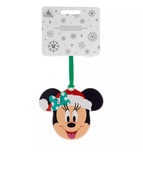 Disney Parks Festive Minnie Santa Ceramic Christmas Ornament New With Tag
