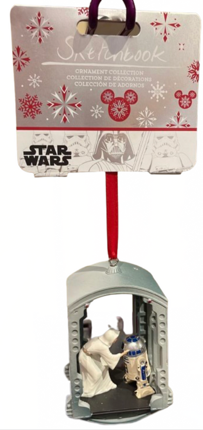 Disney Sketchbook Star Wars Princess Leia R2-D2 Christmas Ornament New with Tag