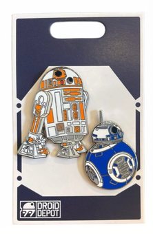 Disney Parks Star Wars Galaxy Edge Droid Depot BB8 & R2D2 Pin Set New With Tag