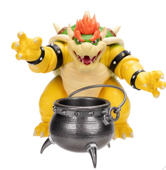 The Super Mario Galaxy Movie 6" Bowser Figure Cauldron Accessory Toy New W Tag