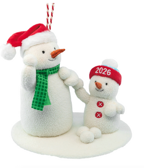 Hallmark 2026 Snowball Fight Snowmen Fabric Christmas Ornament Plush New w Tag