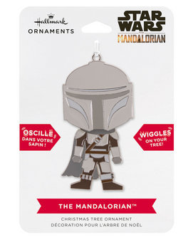 Hallmark Star Wars The Mandalorian Moving Metal Christmas Ornament New Card