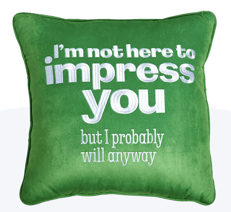 M M s World Green Character Impress You Quote Pillow Plush New With Ta I Love Characters
